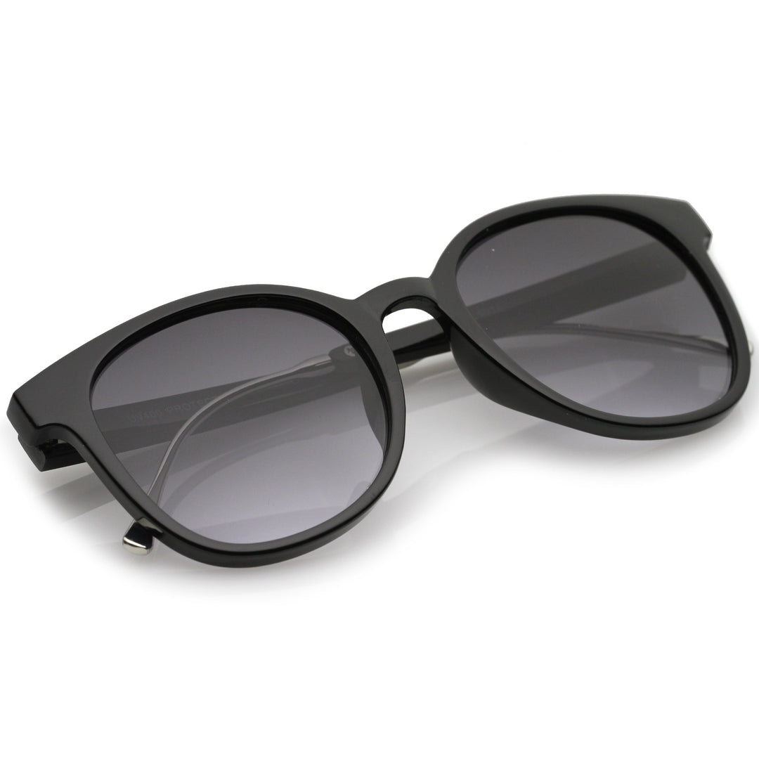 Casual Metal Temple Square Lens Horn Rimmed Sunglasses A750