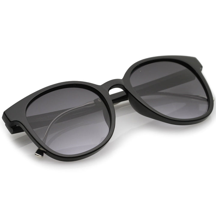 Casual Metal Temple Square Lens Horn Rimmed Sunglasses A750