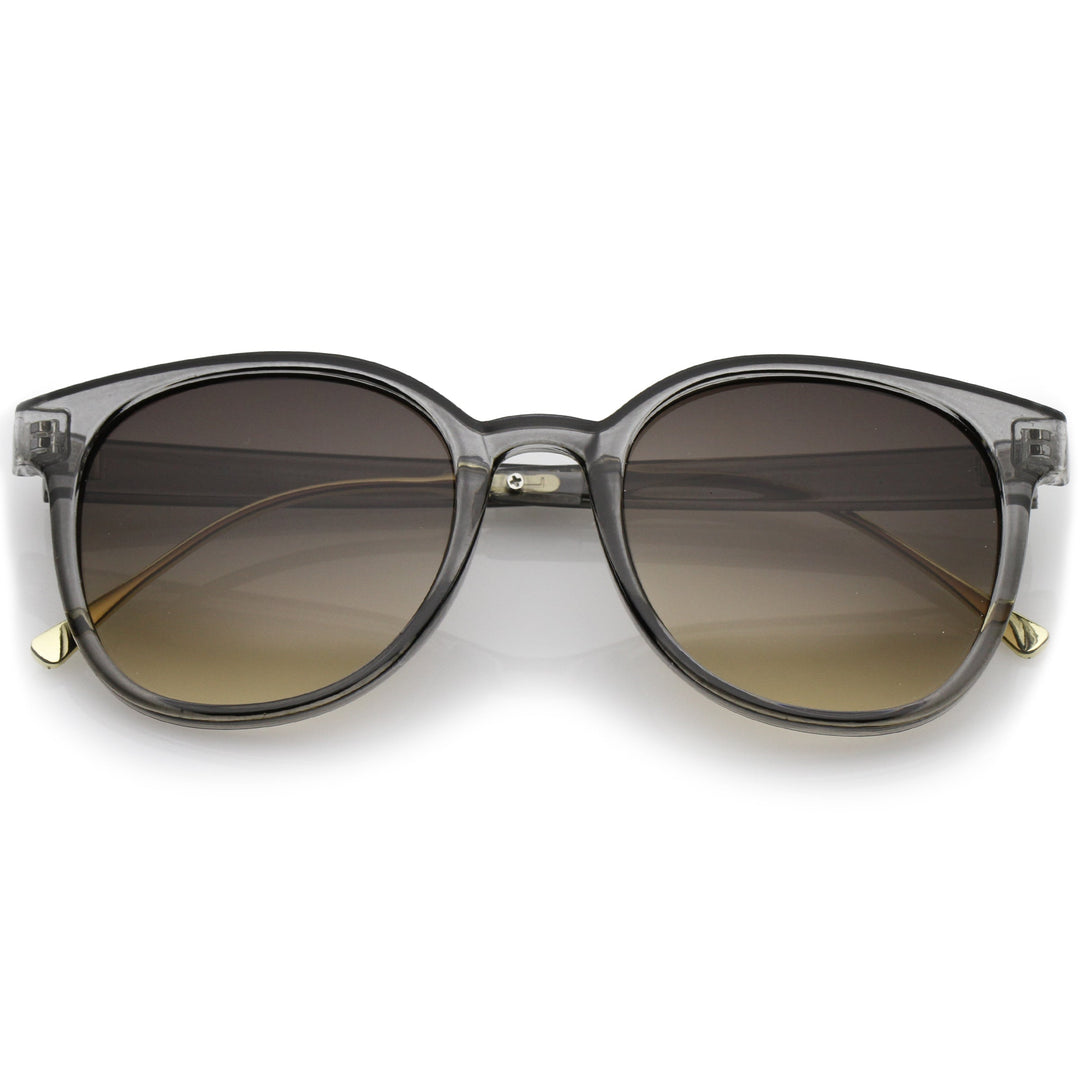 Casual Metal Temple Square Lens Horn Rimmed Sunglasses A750