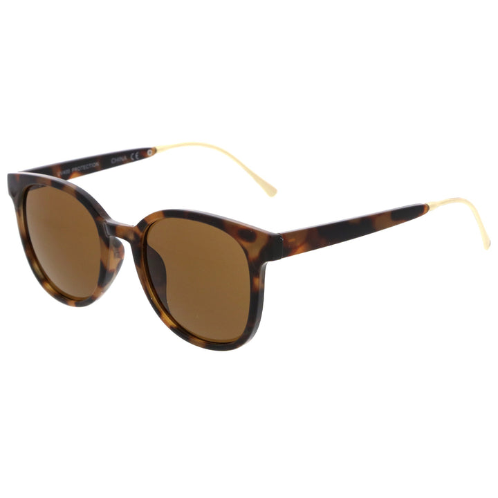 Casual Metal Temple Square Lens Horn Rimmed Sunglasses A750