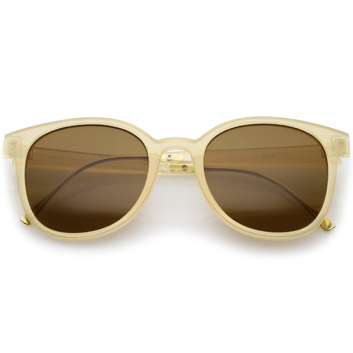 Casual Metal Temple Square Lens Horn Rimmed Sunglasses A750