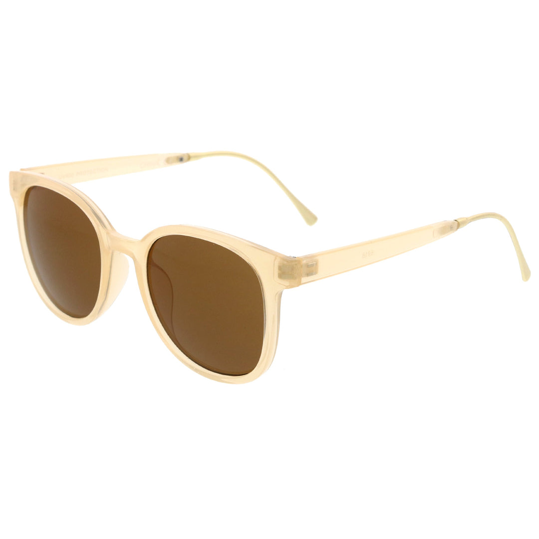 Casual Metal Temple Square Lens Horn Rimmed Sunglasses A750