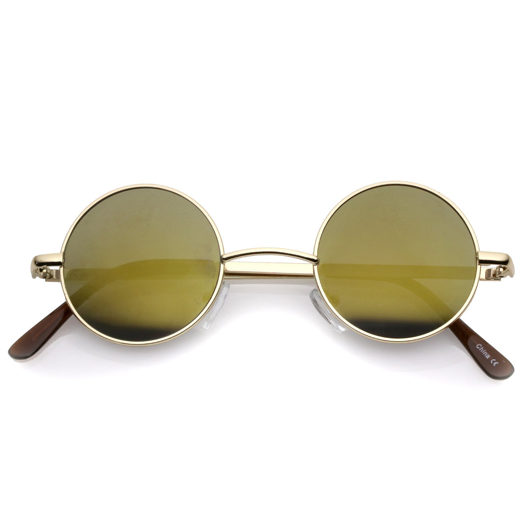 Retro Lennon Style Round Circle Metal Mirror Lens Sunglasses 1408
