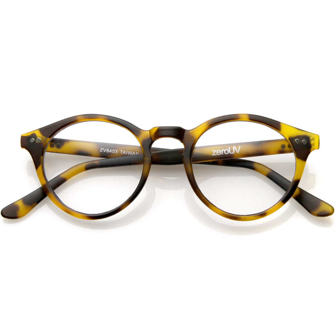 Vintage European Clear Lens Small Round Glasses 8403