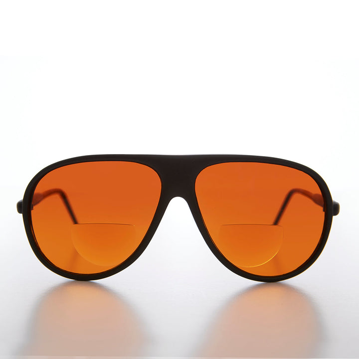 Bifocal Aviator Reading Sunglasses with Amber Lens - Alpha