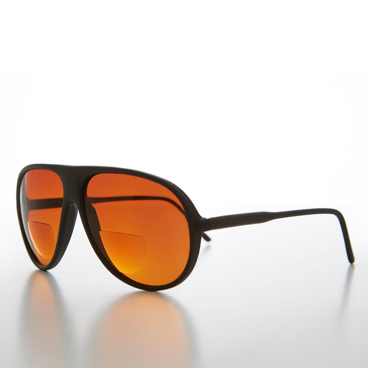 Gafas de sol de lectura bifocales de aviador con lentes ámbar - Alpha