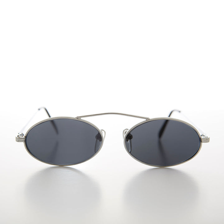 Gafas de sol de aviador de metal ovaladas de los años 90 con barra transversal flotante - Avery