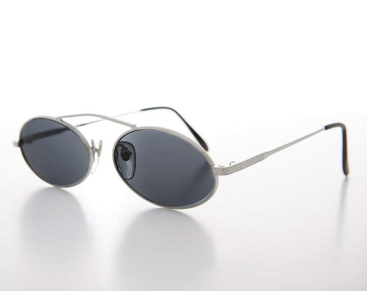 90s Oval Metal Aviator Sunglasses with Floating Cross Bar - Avery