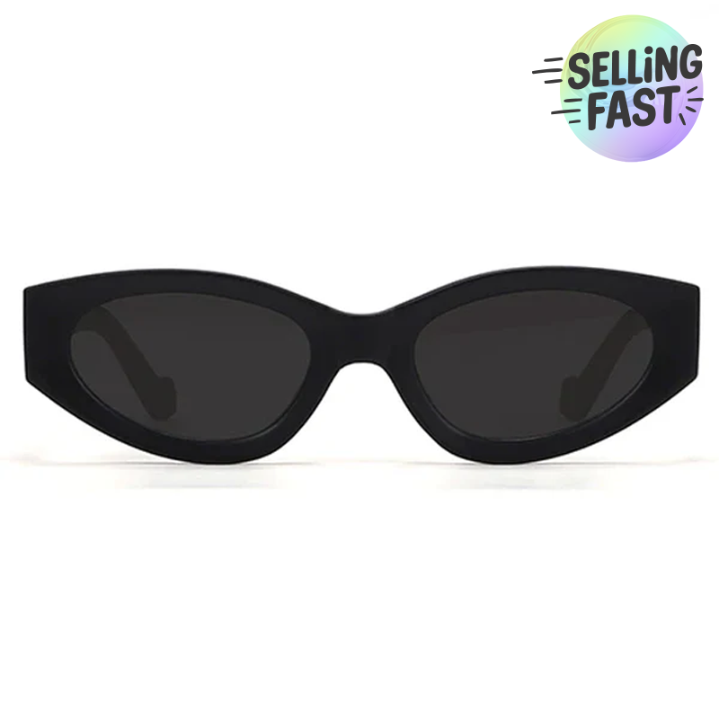 Kat x Money Moves - Black Cateye Sunglasses