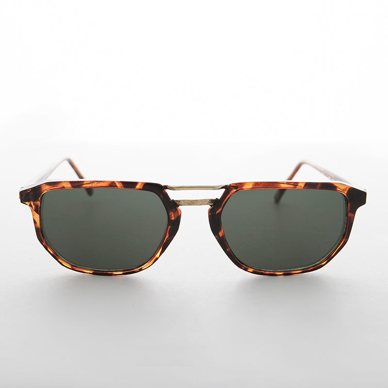 Retro Square Aviator Vintage Sunglass with Flat Top - Bowie