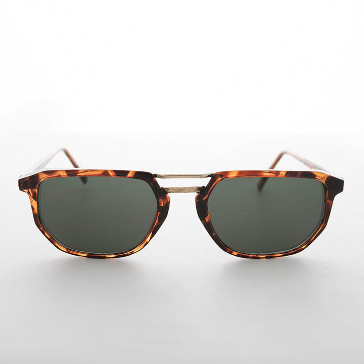Retro Square Aviator Vintage Sunglass with Flat Top - Bowie