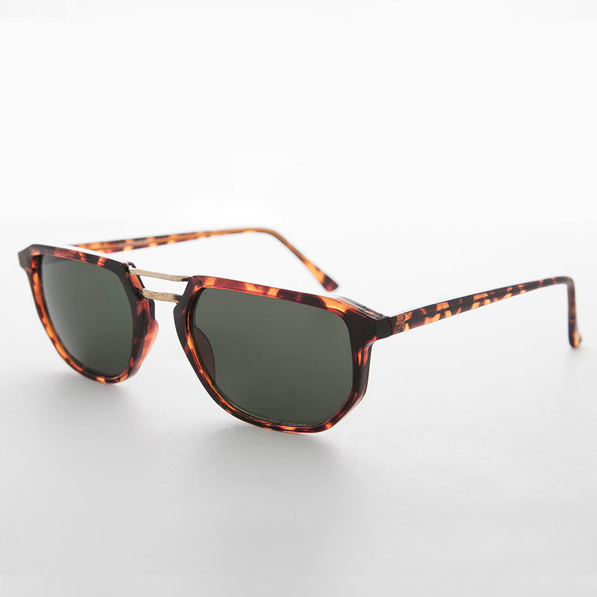 Retro Square Aviator Vintage Sunglass with Flat Top - Bowie