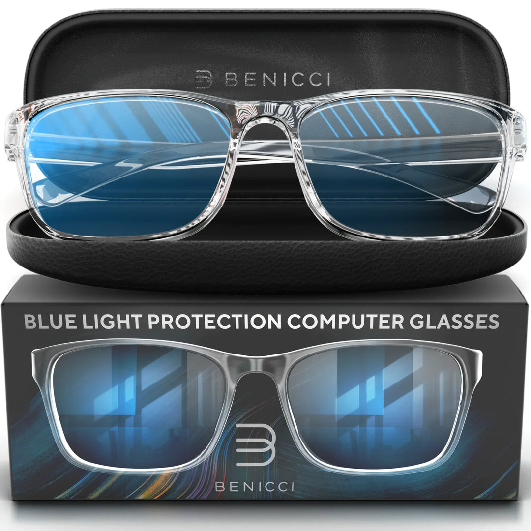 Blue Light Computer Blocking Glasses for Men and Women - Ease Digital Eye Strain, Dry Eyes, Headaches and Blurry Vision - Instantly Blocks