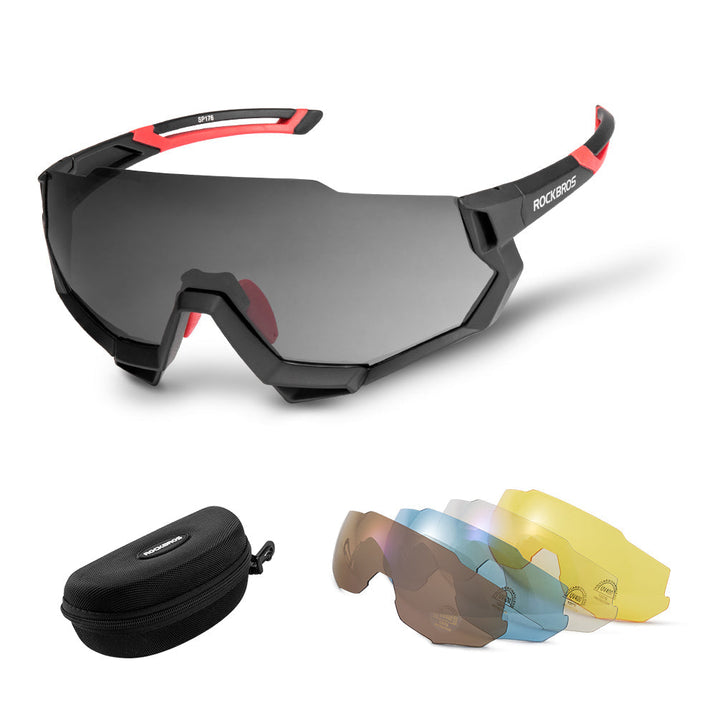 ROCKBROS Polarized Sports Sunglasses with 4 Interchangeable Lens