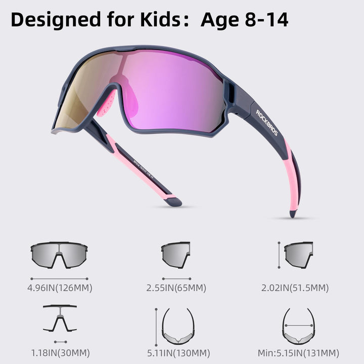 ROCKBROS Kids Polarized Sunglasses UV400 Protection for Youth Boys Girl