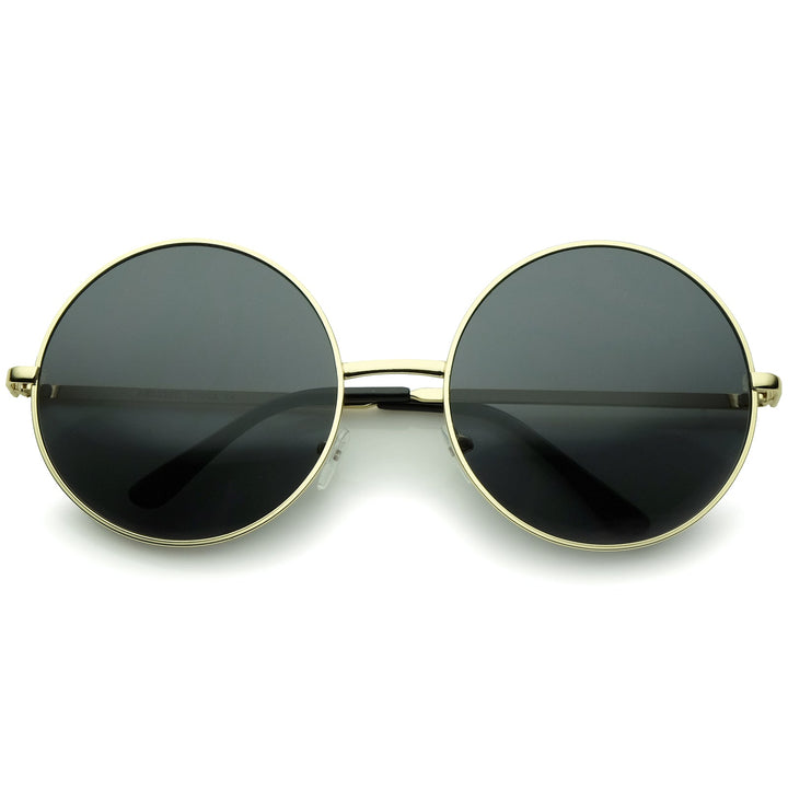 Oversize Vintage Inspired Metal Round Circle Sunglasses 8370