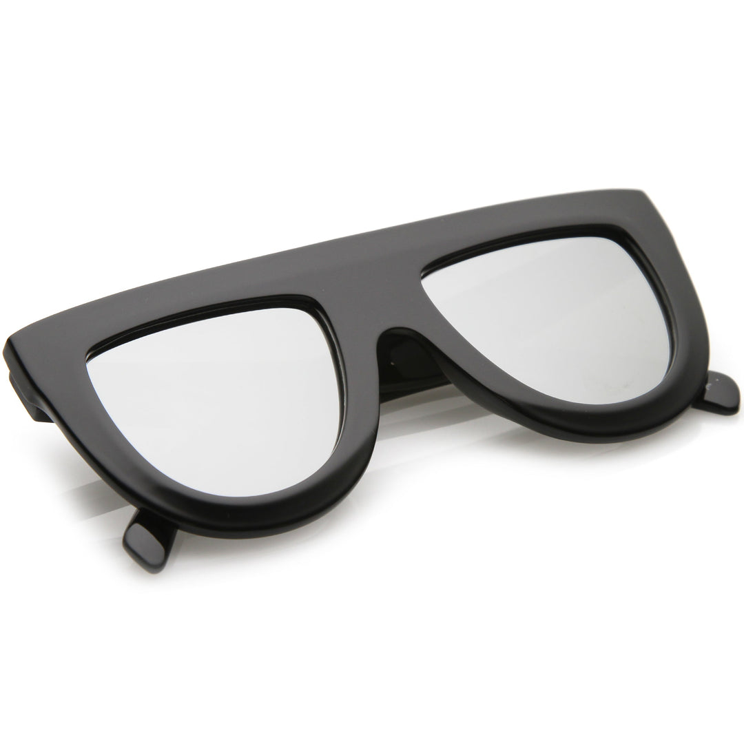 Oversize Retro Modern Flat Top Mirrored Lens Sunglasses C275