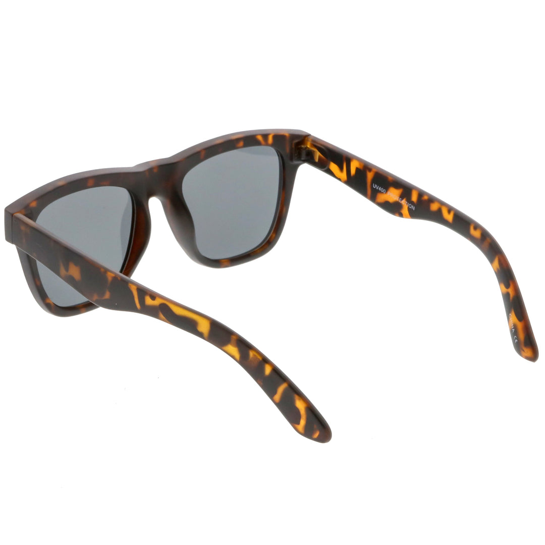 Classic Thick Arms Flat Lens Square Horn Rimmed Sunglasses C286