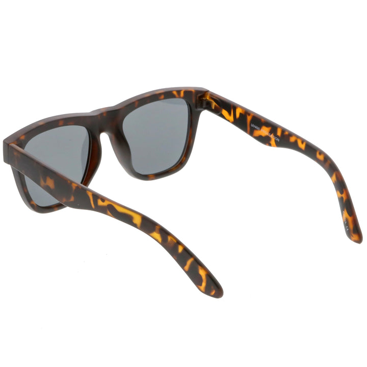 Classic Thick Arms Flat Lens Square Horn Rimmed Sunglasses C286