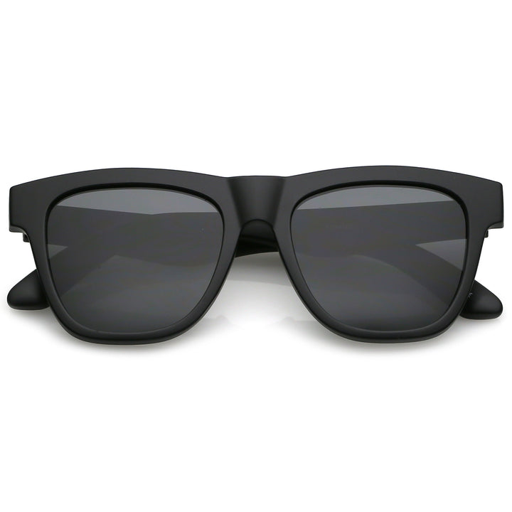 Classic Thick Arms Flat Lens Square Horn Rimmed Sunglasses C286