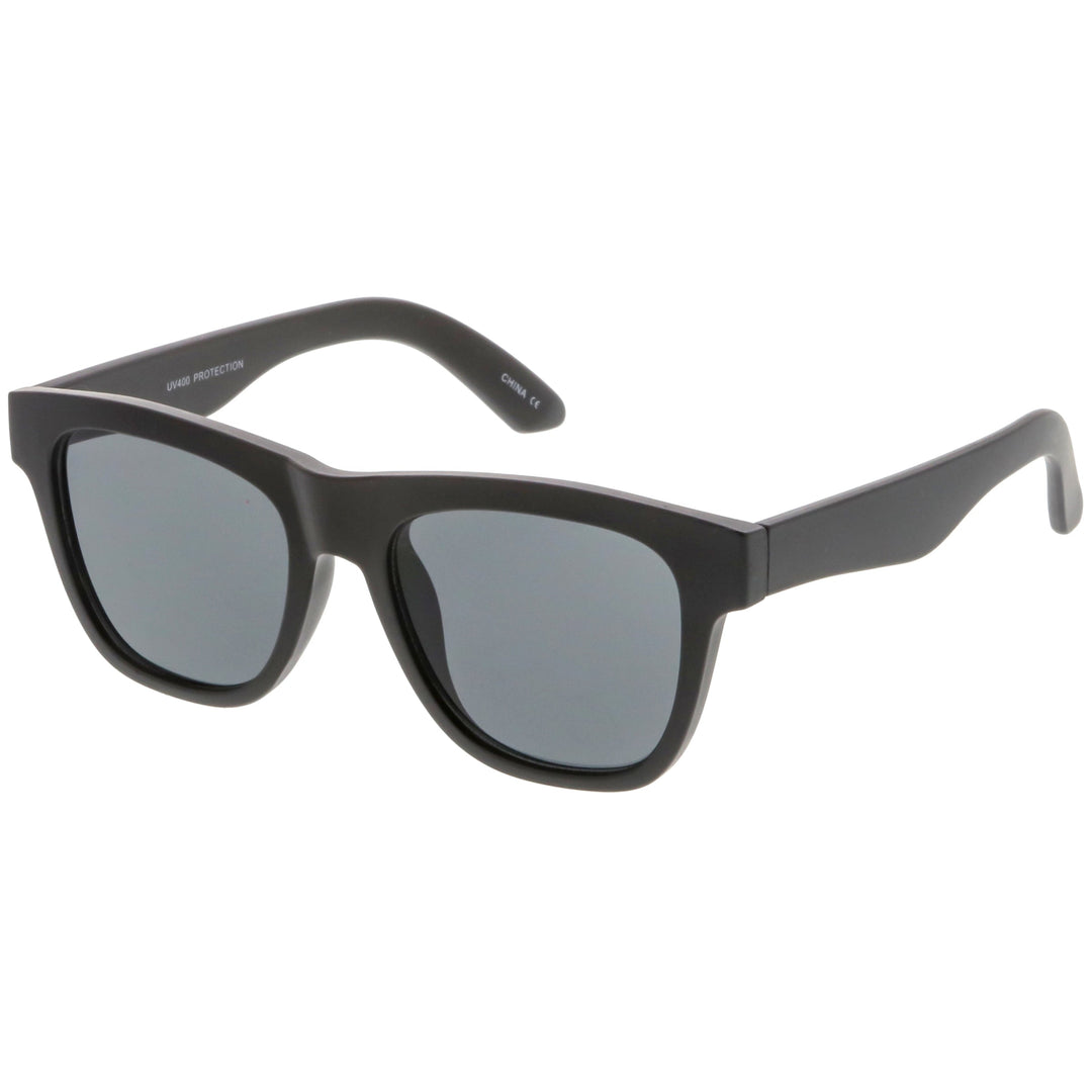 Classic Thick Arms Flat Lens Square Horn Rimmed Sunglasses C286
