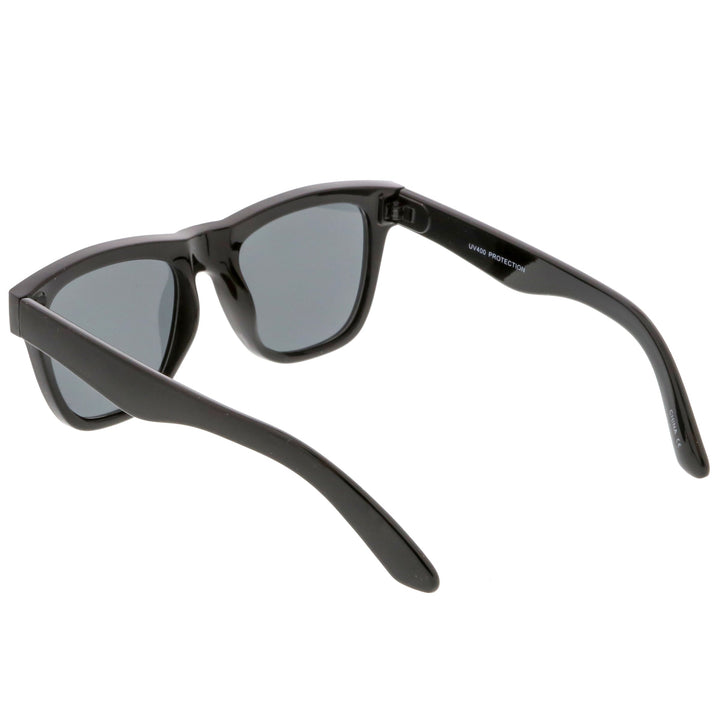 Classic Thick Arms Flat Lens Square Horn Rimmed Sunglasses C286