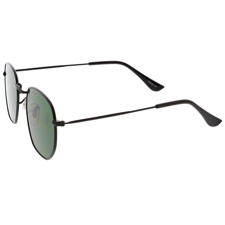 Retro Modern Geometric Hexagon Frame Dapper Sunglasses C455