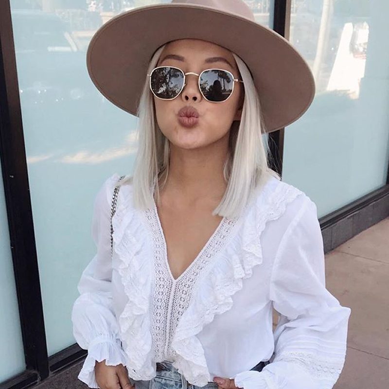 Retro Dapper Indie Modern Flat Geometric Lens Sunglasses C518