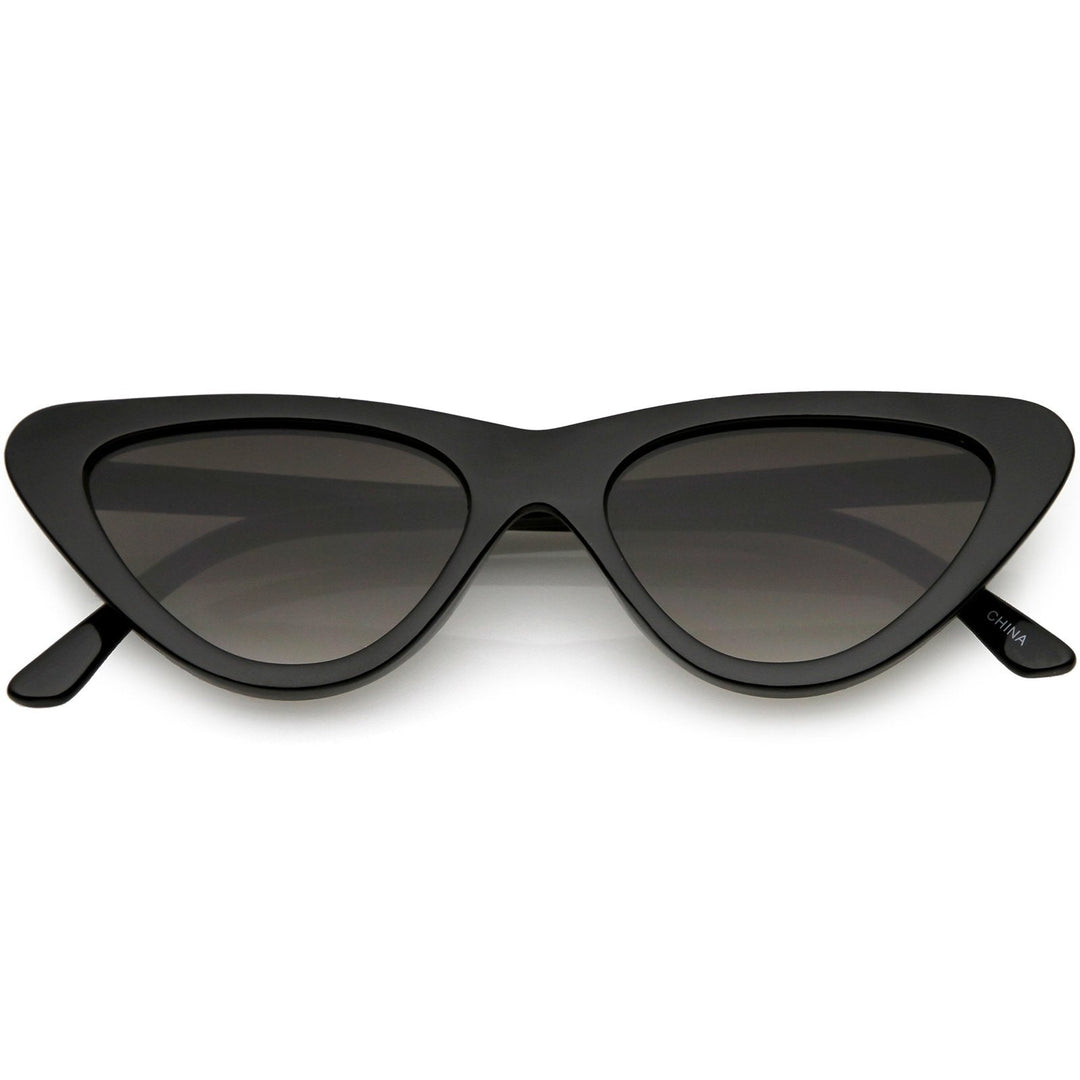 Small Retro Slim Flat Lens Cat Eye Sunglasses - C520