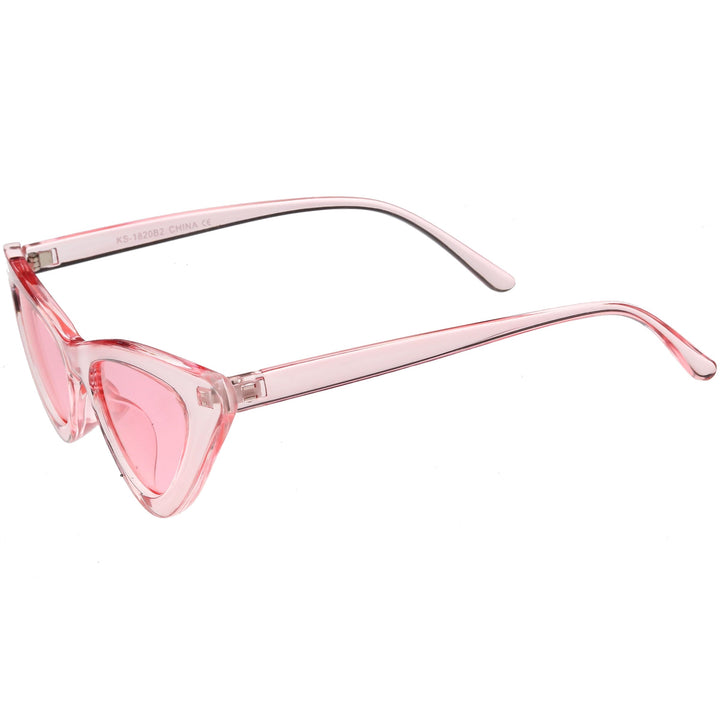 Women's Retro 1990's Narrow Flat Color Tone Lens Cat Eye Sunglasses C524