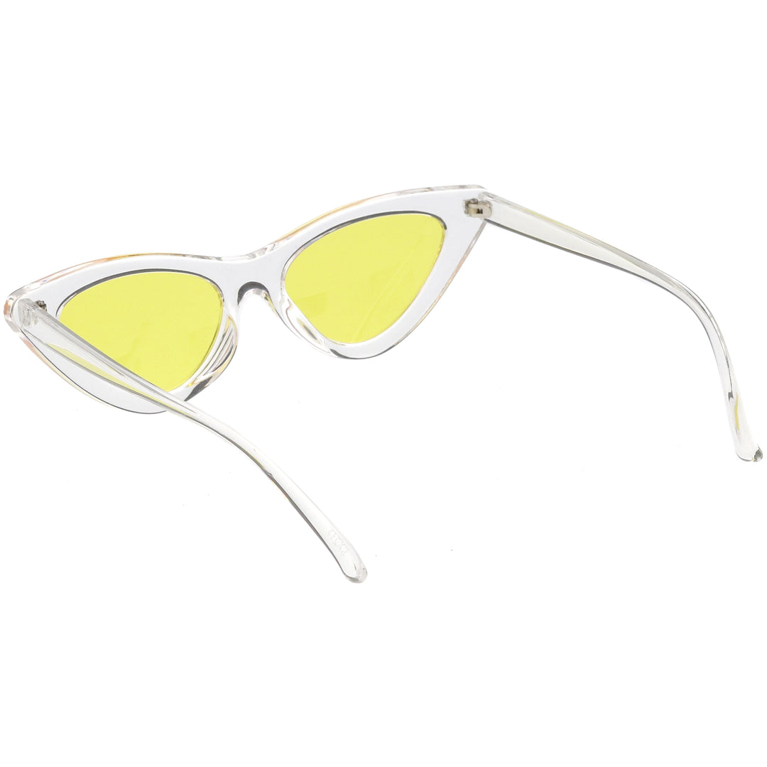 Women's Retro 1990's Narrow Flat Color Tone Lens Cat Eye Sunglasses C524