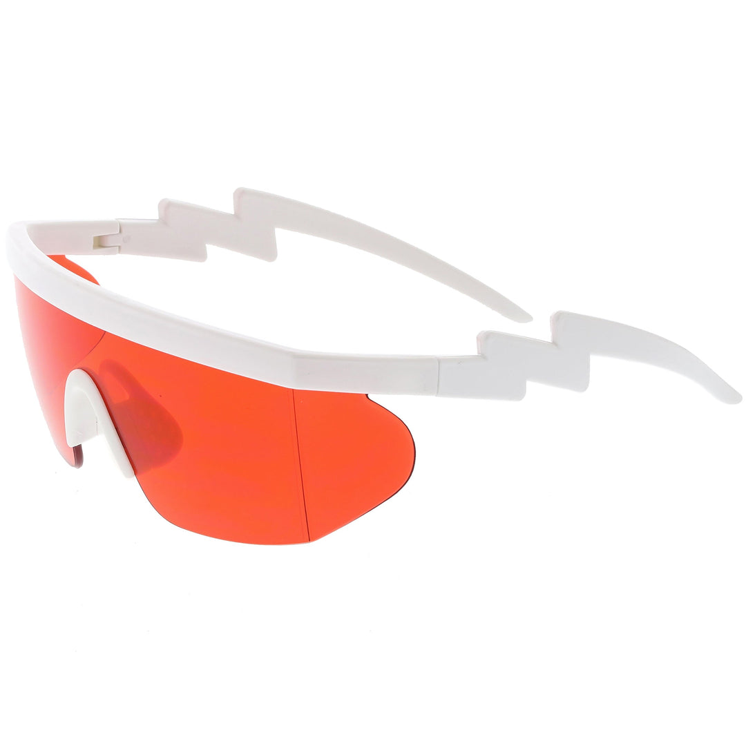 Retro Flat Top Color Tone Half Frame Goggle Shield Sunglasses C546