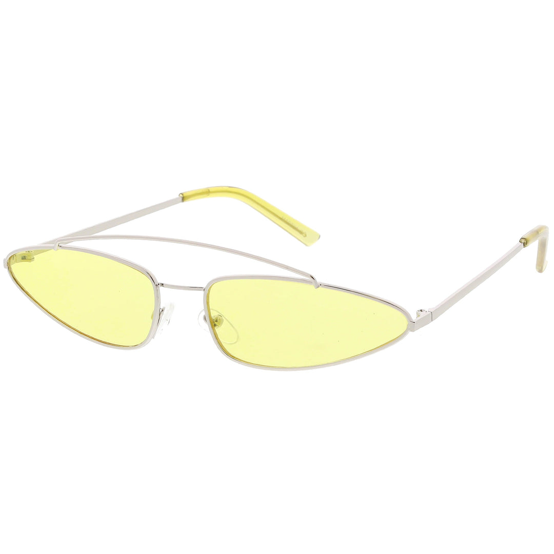 Retro 1990's Slim Triangle  Color Tone Flat Lens Sunglasses C725