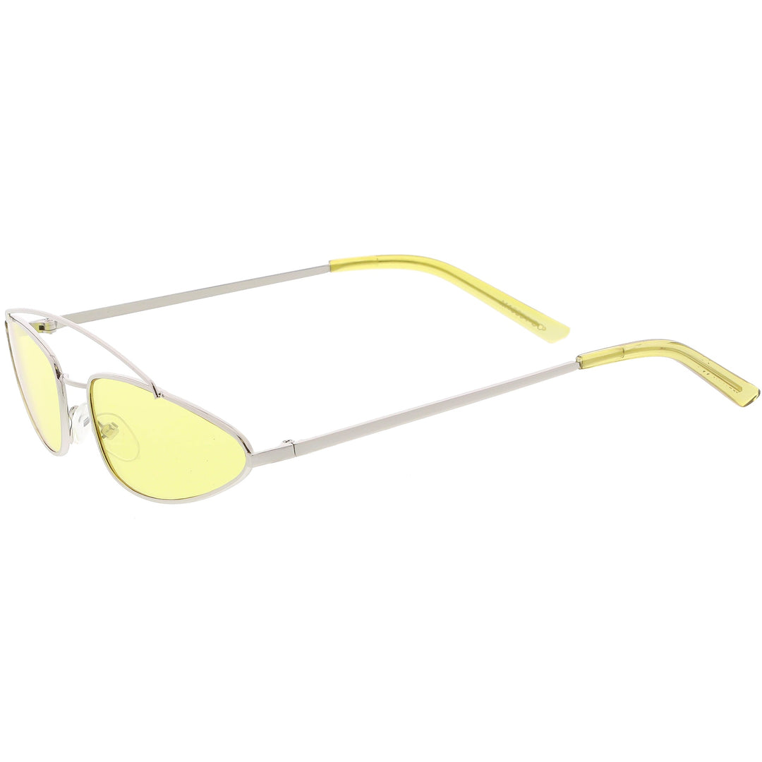 Retro 1990's Slim Triangle  Color Tone Flat Lens Sunglasses C725