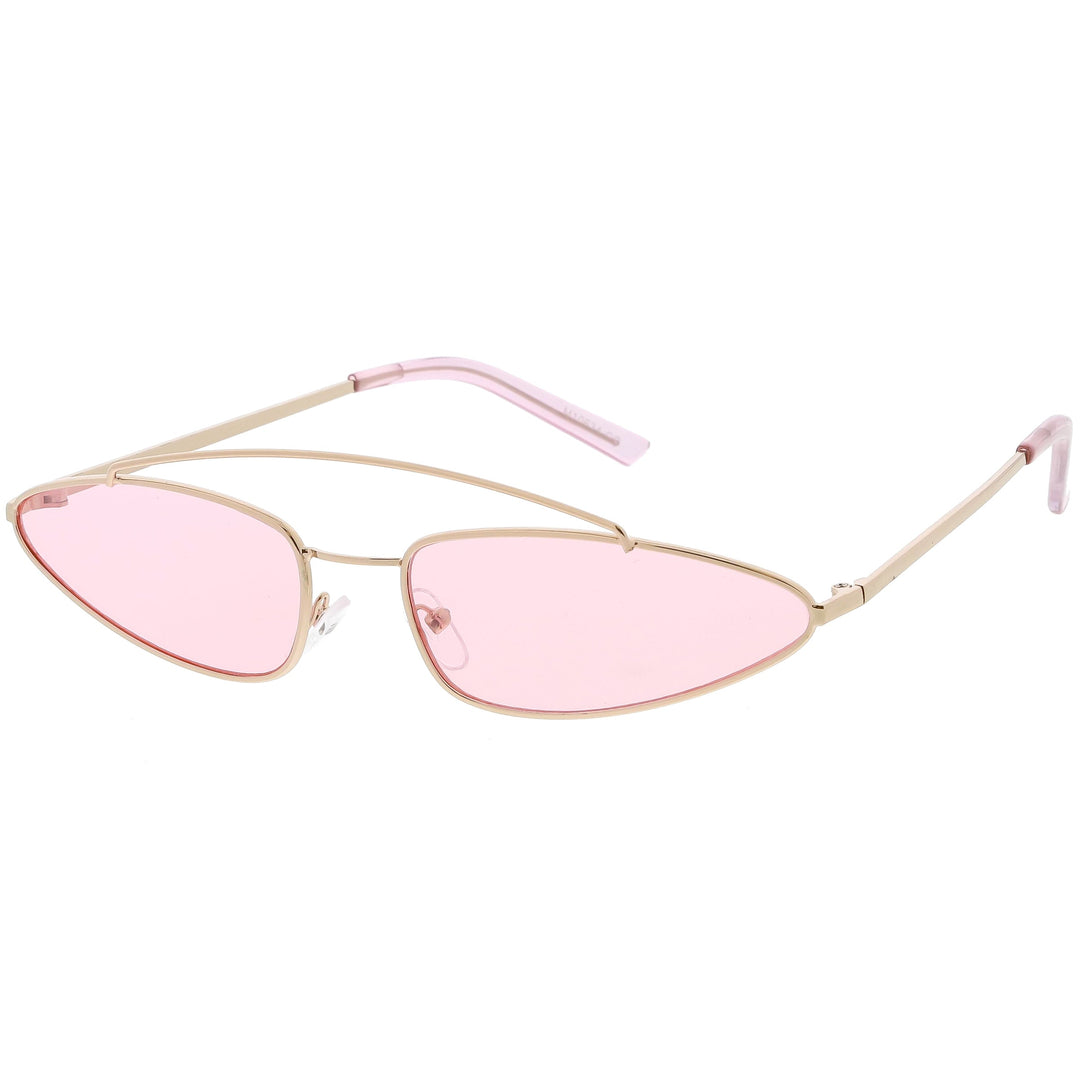 Retro 1990's Slim Triangle  Color Tone Flat Lens Sunglasses C725