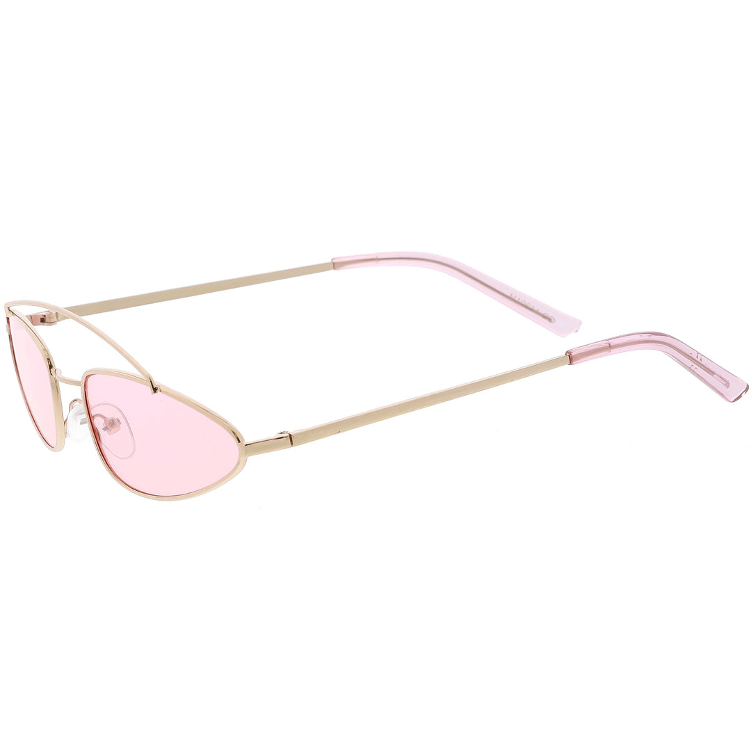 Retro 1990's Slim Triangle  Color Tone Flat Lens Sunglasses C725