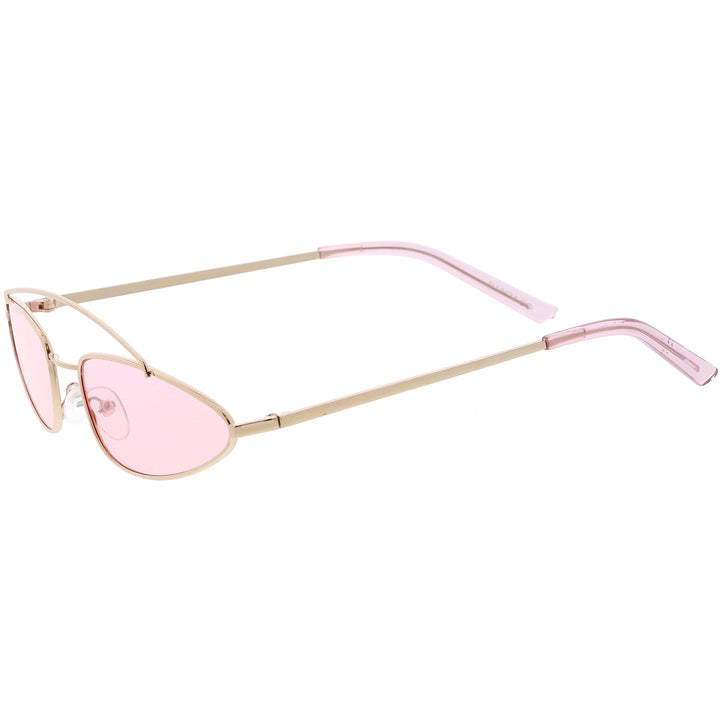 Retro 1990's Slim Triangle  Color Tone Flat Lens Sunglasses C725