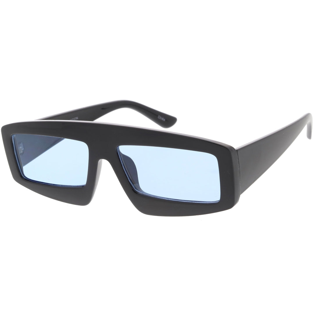 Retro Modern Rectangle Flat Lens Color Tinted Sunglasses C747