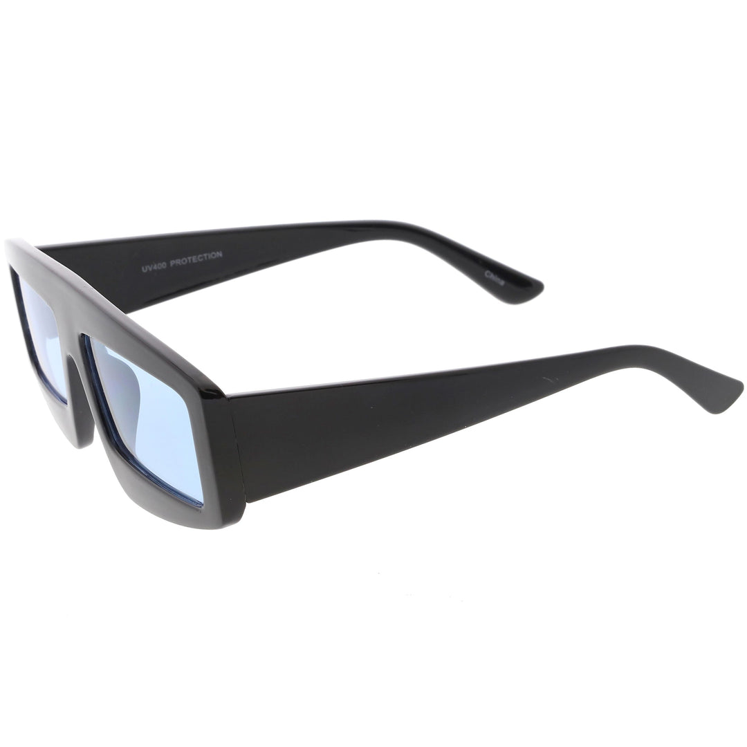 Retro Modern Rectangle Flat Lens Color Tinted Sunglasses C747