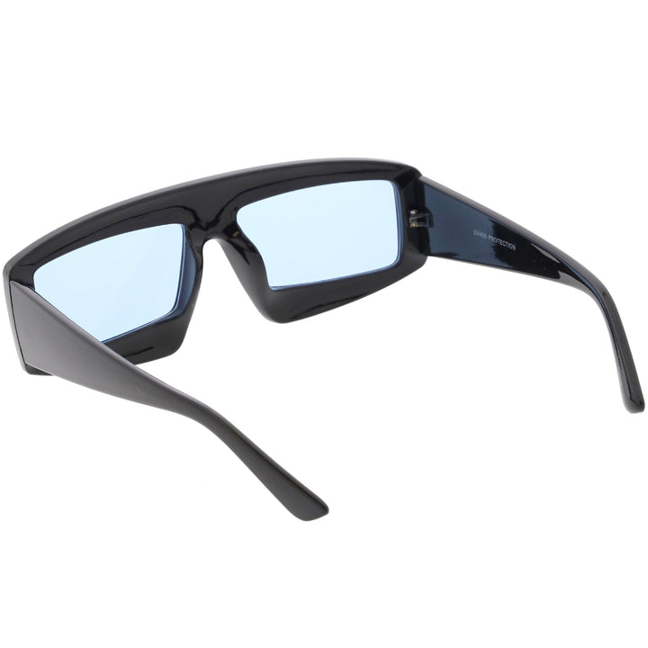 Retro Modern Rectangle Flat Lens Color Tinted Sunglasses C747