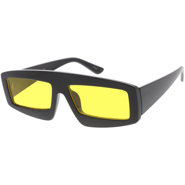 Retro Modern Rectangle Flat Lens Color Tinted Sunglasses C747