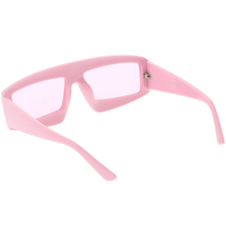 Retro Modern Rectangle Flat Lens Color Tinted Sunglasses C747