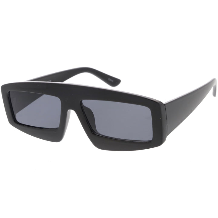 Futuristic Retro Rectangle Block Flat Lens Sunglasses C752