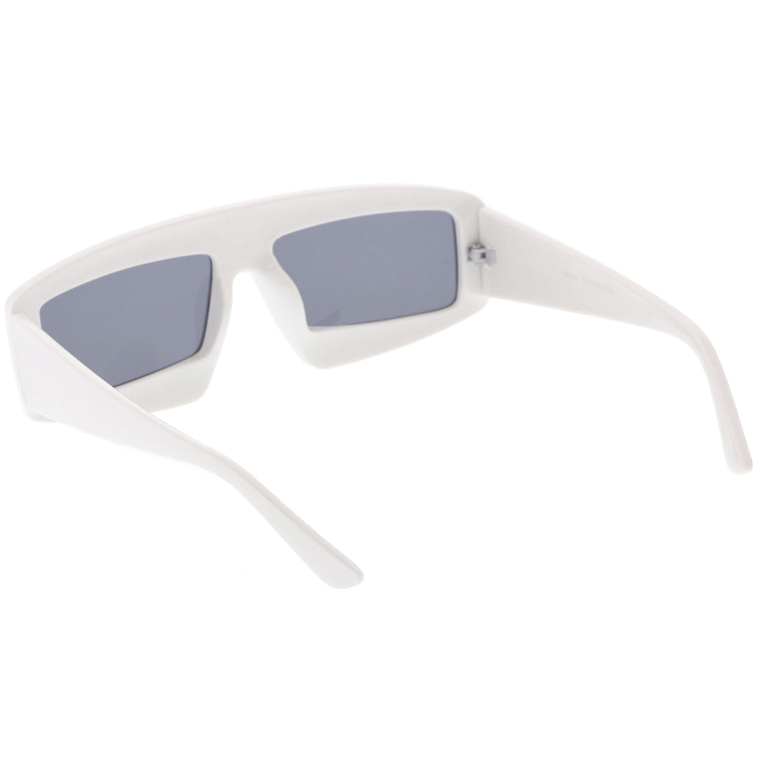 Futuristic Retro Rectangle Block Flat Lens Sunglasses C752