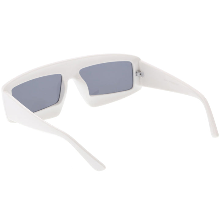 Futuristic Retro Rectangle Block Flat Lens Sunglasses C752
