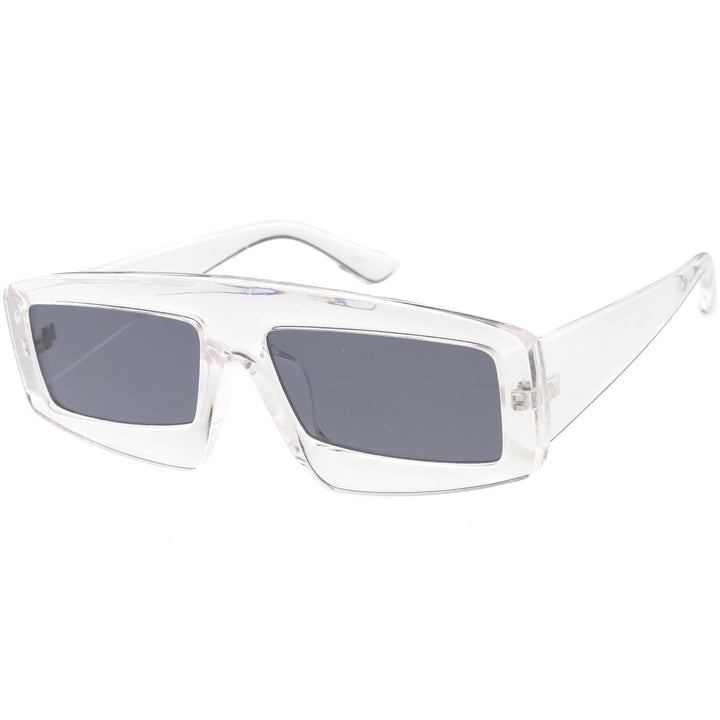 Futuristic Retro Rectangle Block Flat Lens Sunglasses C752