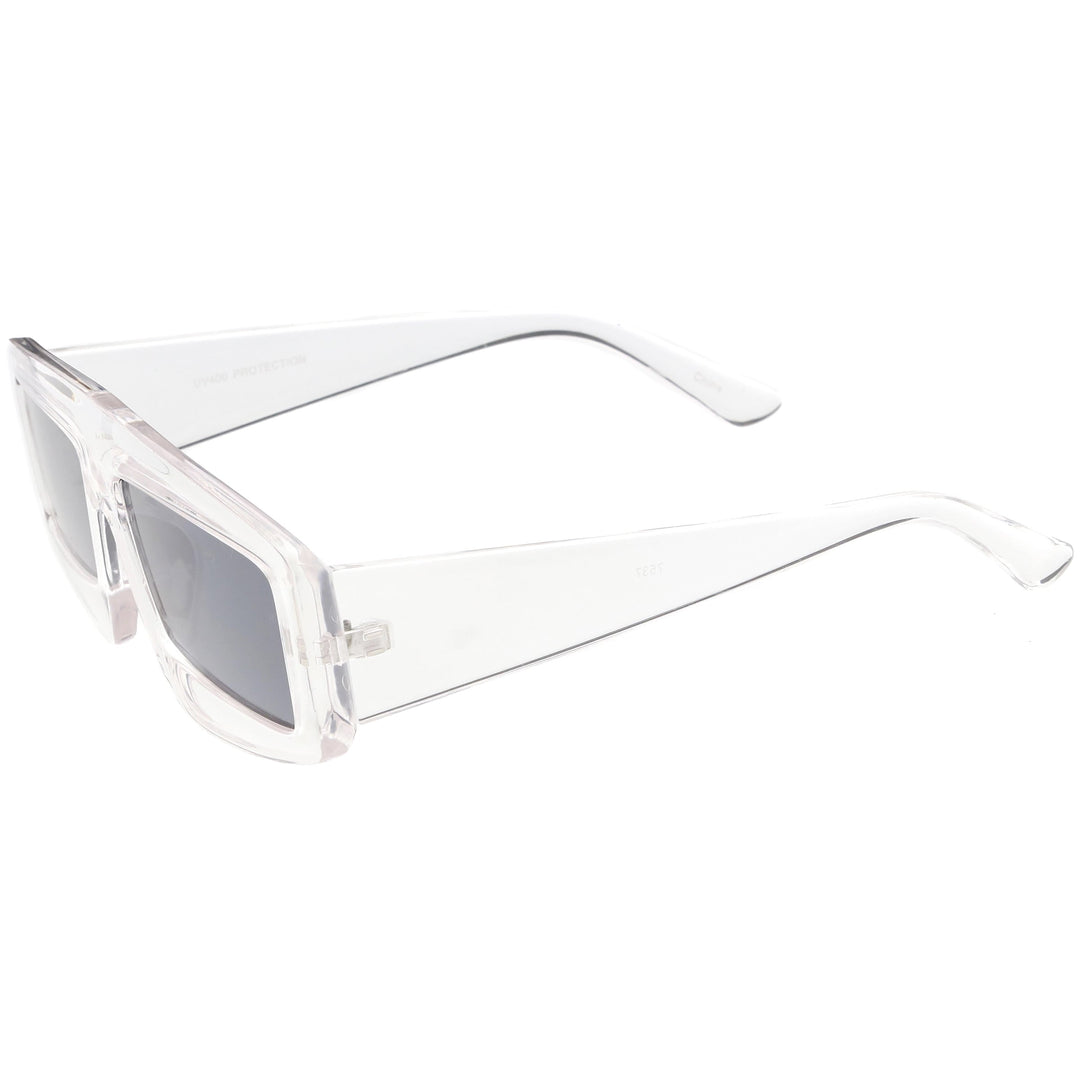 Futuristic Retro Rectangle Block Flat Lens Sunglasses C752