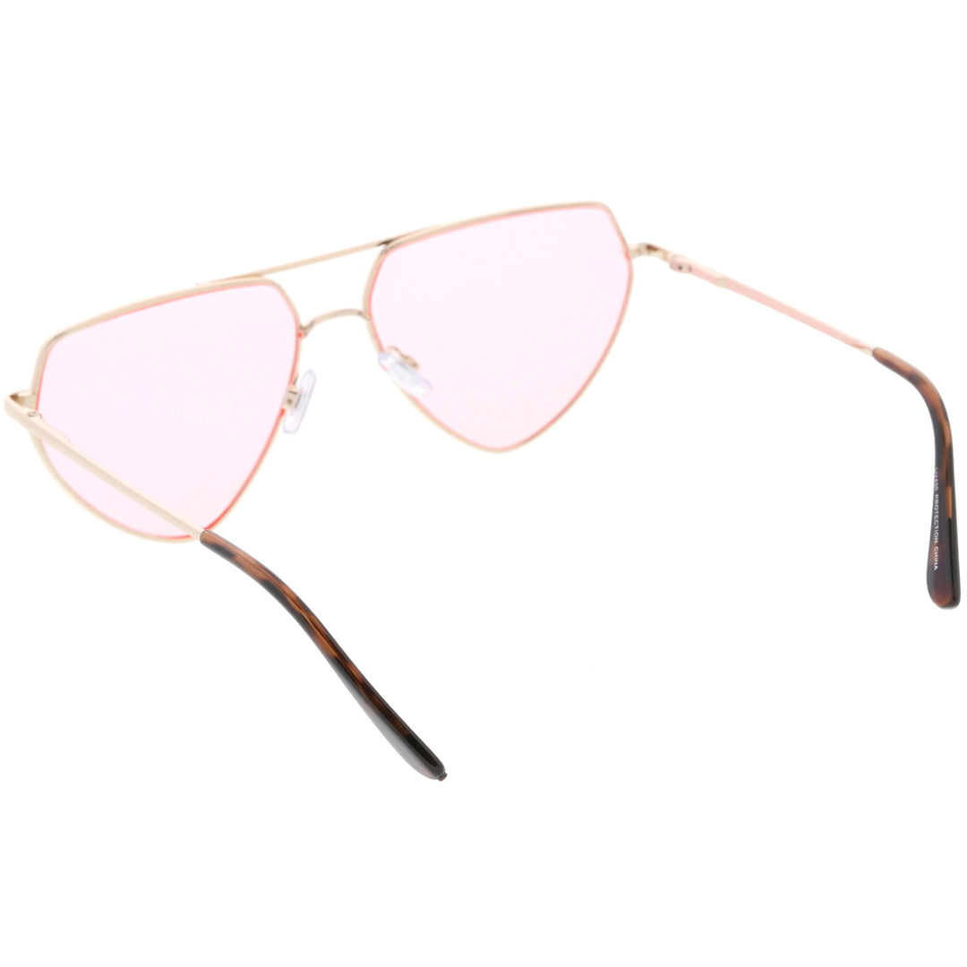 Retro Oversize Color Tone Flat Top Aviator Sunglasses C755