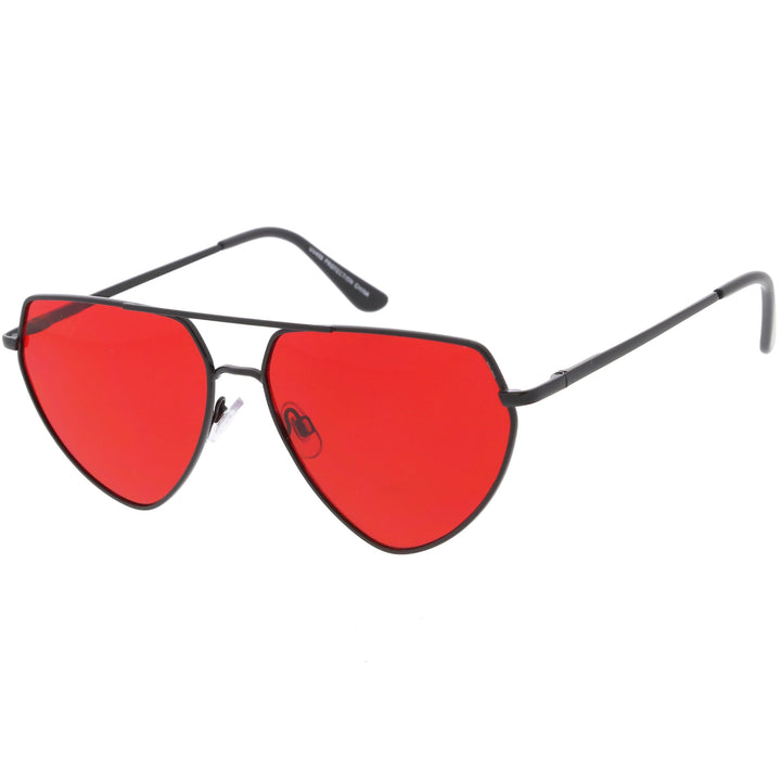 Retro Oversize Color Tone Flat Top Aviator Sunglasses C755