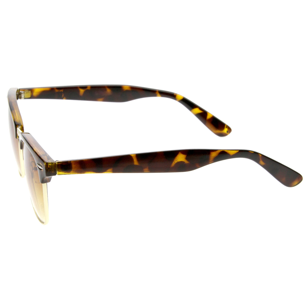 Classic Square Neutral Colored Lenses Horn Rimmed Sunglasses C771